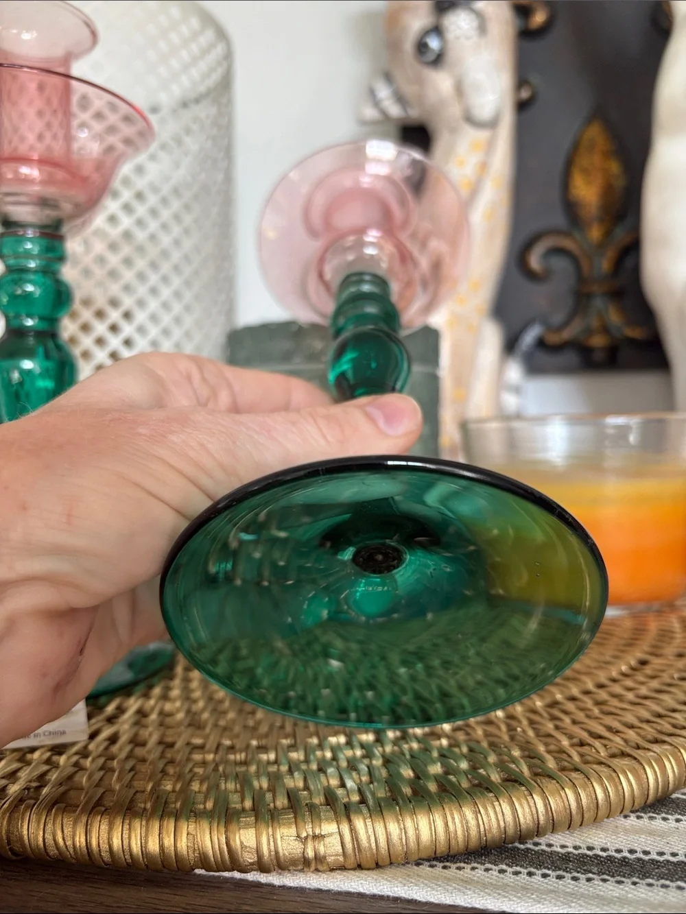 🆕GBS Delicate Handblown Glass Tiffany-Style Tulip Candleholders, Bundle Of 2